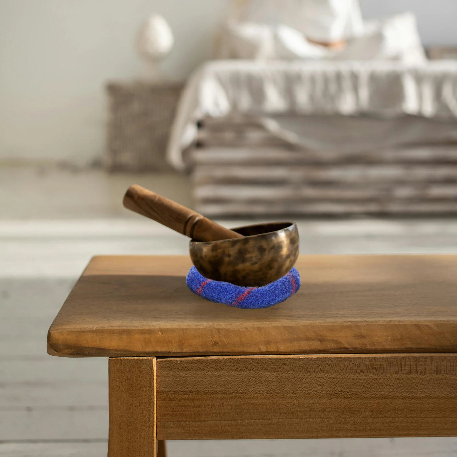 

Throat Chakra Singing Sound Bowl Bottom Pad Mini Music Meditation Wool Felt Crystal Bowls Mat