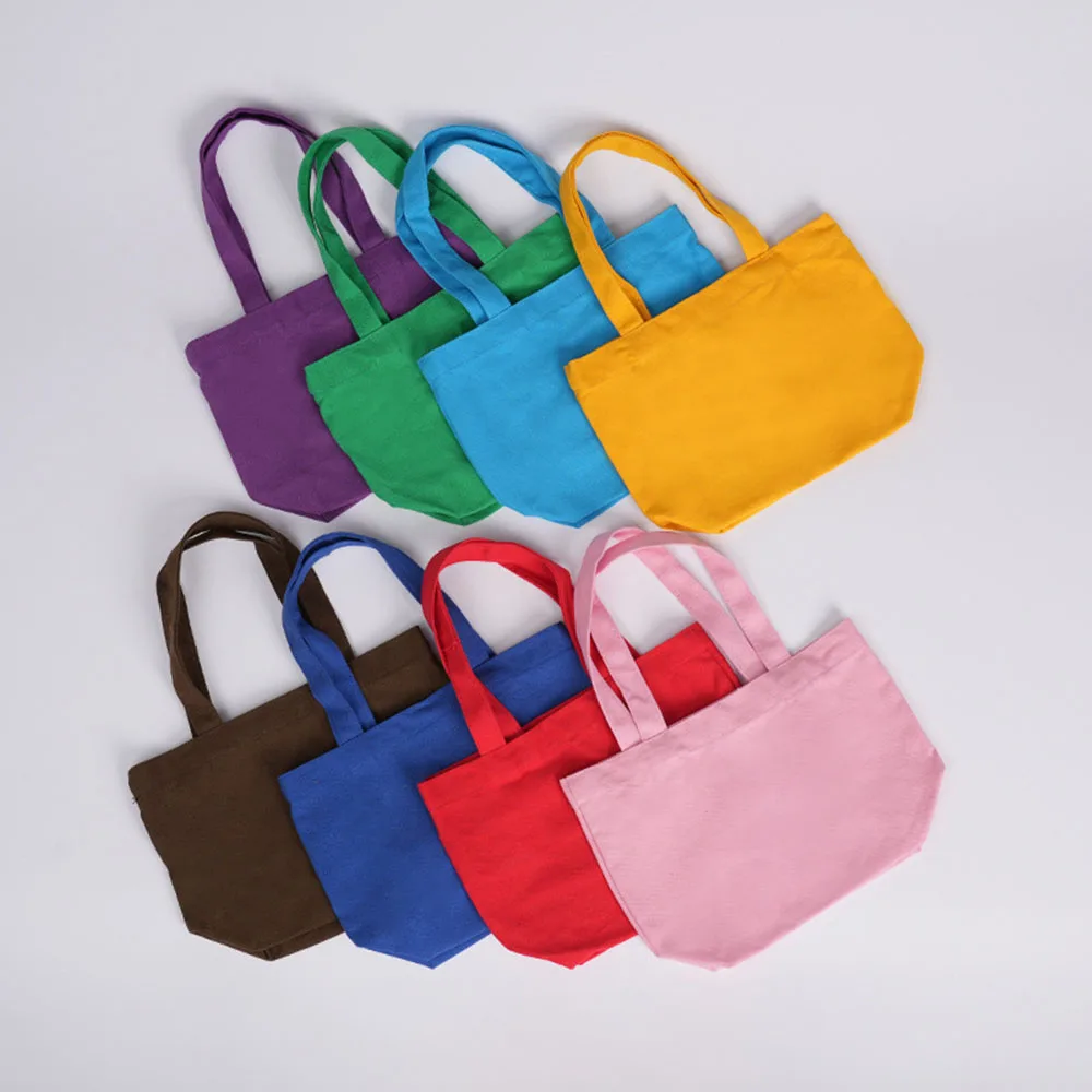 Cotton Canvas Bags Shopping bag Eco-Friendly foldable grocery bags folding Pocket Tote Portable Handbags Shoulder Storage Bags