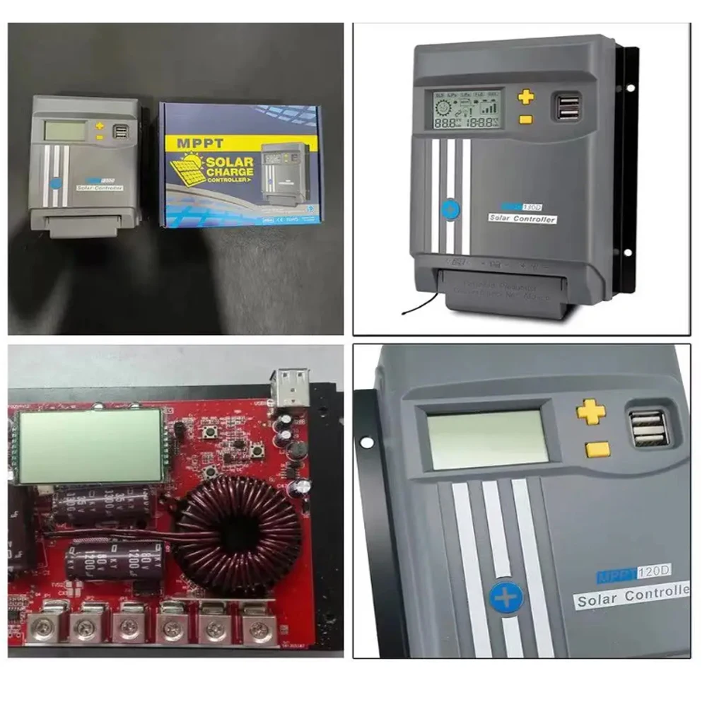 Imagem -06 - Mppt-controlador de Carga Solar Display Lcd Wifi ou Bluetooth 12v Regulador 24v Dual Usb Inundação de Bateria de Lítio Lifepo4