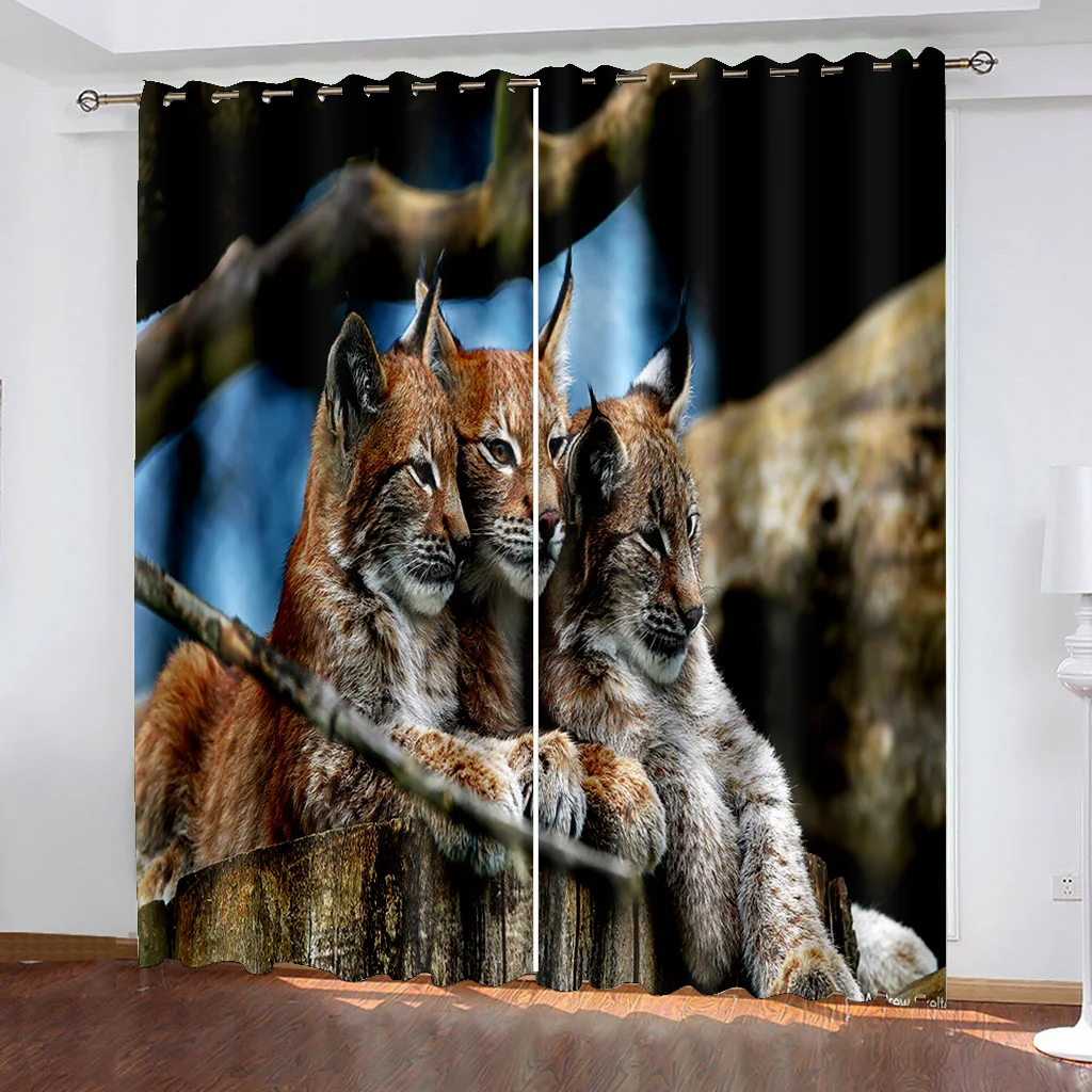 Imagem -02 - Tiger Deitado em Pedra Cortinas da Janela Sala de Estar Tecido Cortinas Animal Selvagem Home Decor Quarto 3d