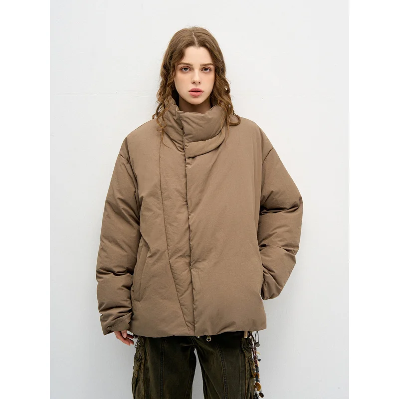 

DAVIDSHAO EU US Size Top Quality Solid Color Simple Waterproof Down Jacket for Men Women Winter Loose Winter Jacket