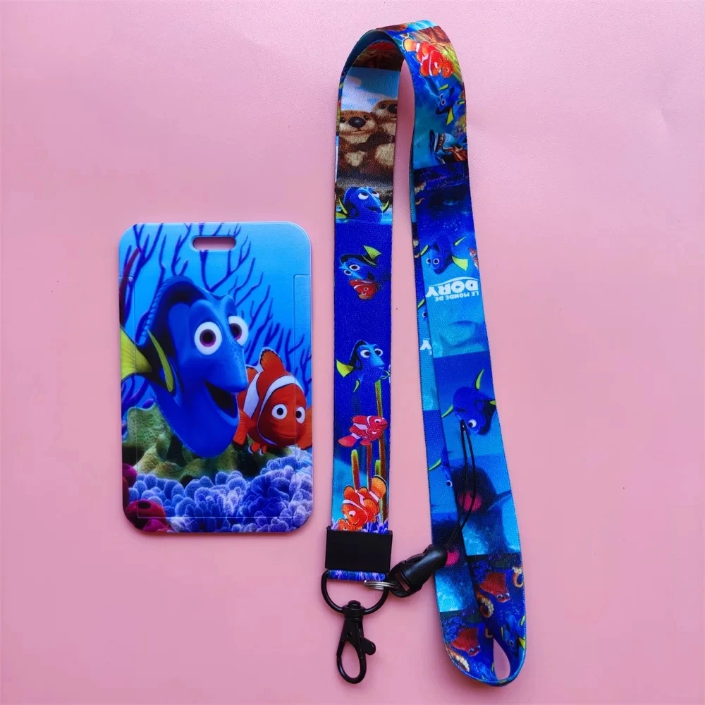 Disney Finding Nemo เด็กที่ใส่บัตรประชาชน Lanyard ชื่อบัตรเครดิตซองใส่บัตรบัตรธนบัตรสายคล้องคอสายผู้ถือ ID Identity Badge