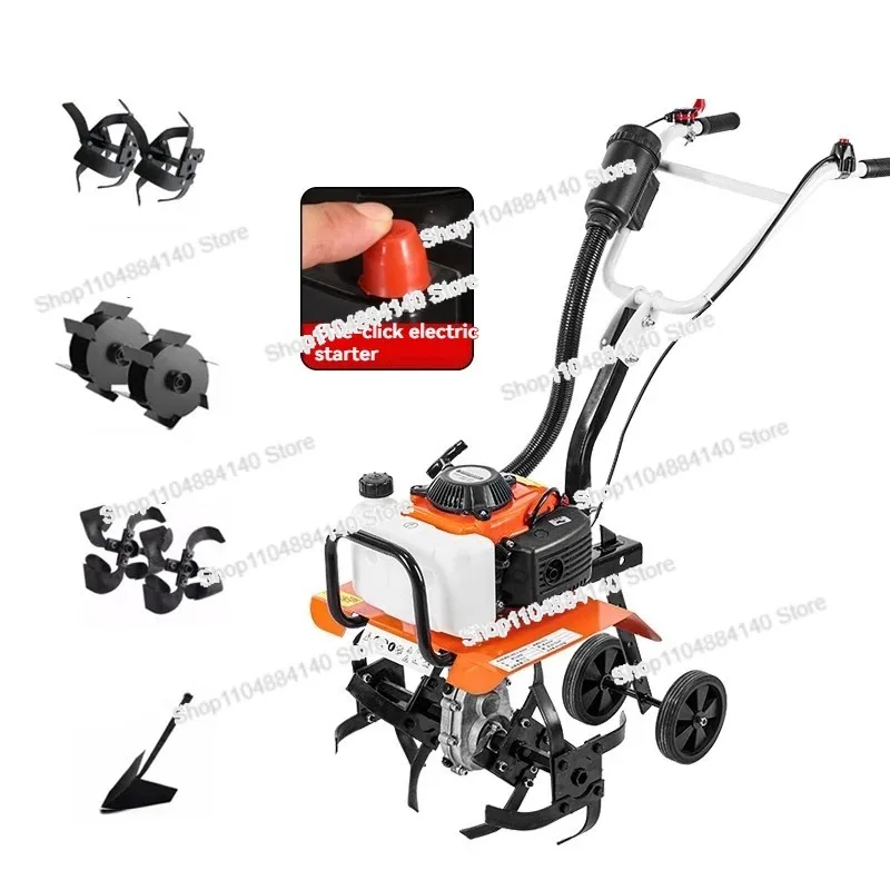 

For Micro Cultivator Agricultural Garden Tools Soil Loosening Machine Multi-function Minitype Rotary Tiller Machinery