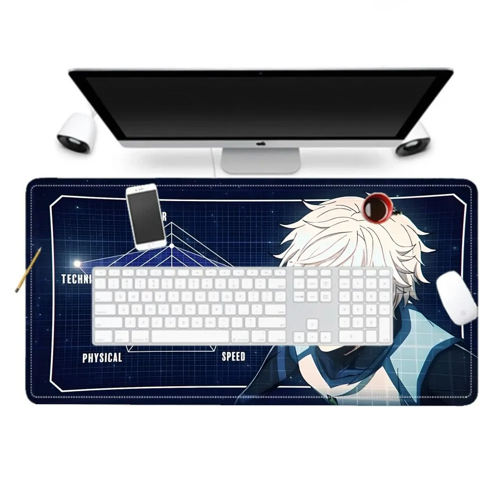 B-blue Lock Nago S-Seishiro Mousepad Laptop Gaming Accessories Mousepad Large Desk Mat Computer Gamer Keyboard Rug Carpet