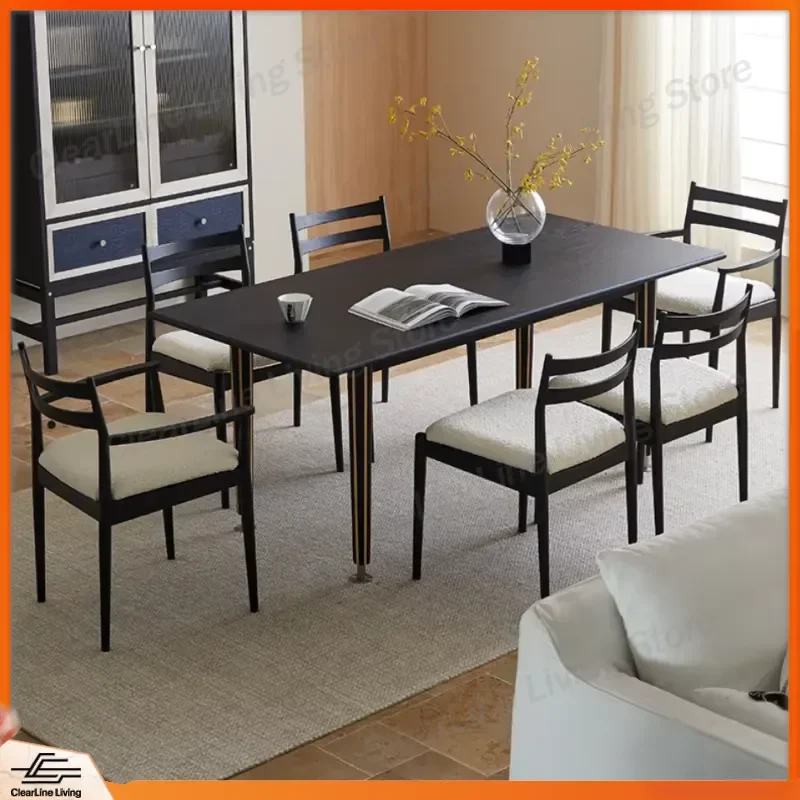 Modern Solid Wood Dining Table Stable Design for Family Restaurant Outdoor Gathering Home Furniture Kitchen Decor Large Size