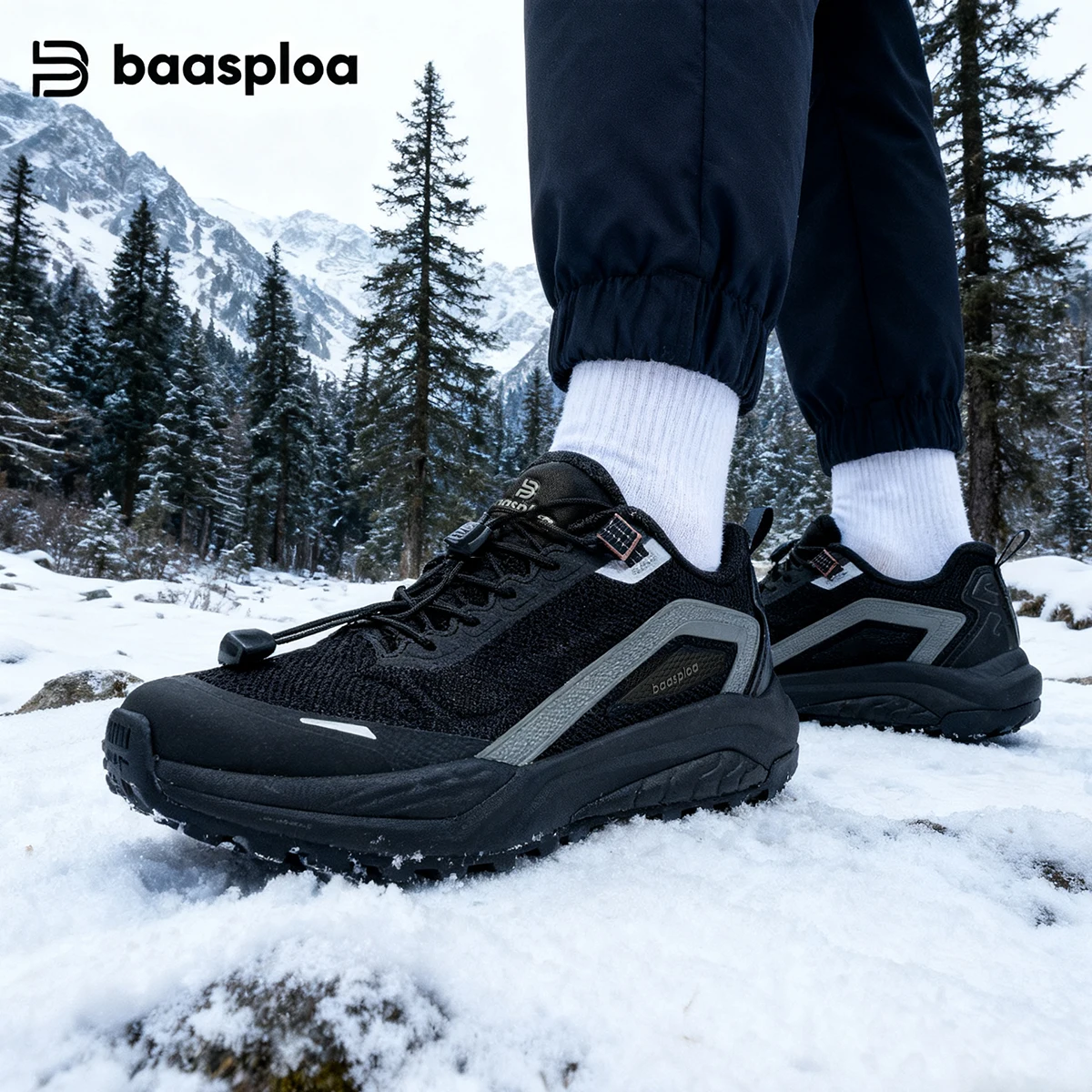 

Baasploa Summer Hiking Shoes Men Mesh Breathable Comfort Male Shoes Outdoor Climbing Waterproof Non-slip Wear-resistant Sneakers