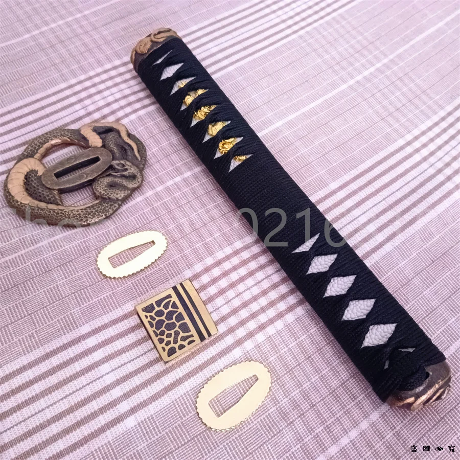 A Set High Quality Handle Tsuka Alloy Parts Guard Tsuba Handguard Seppa Brass Habaki For Japanese Katana Samurai Sword Fittings