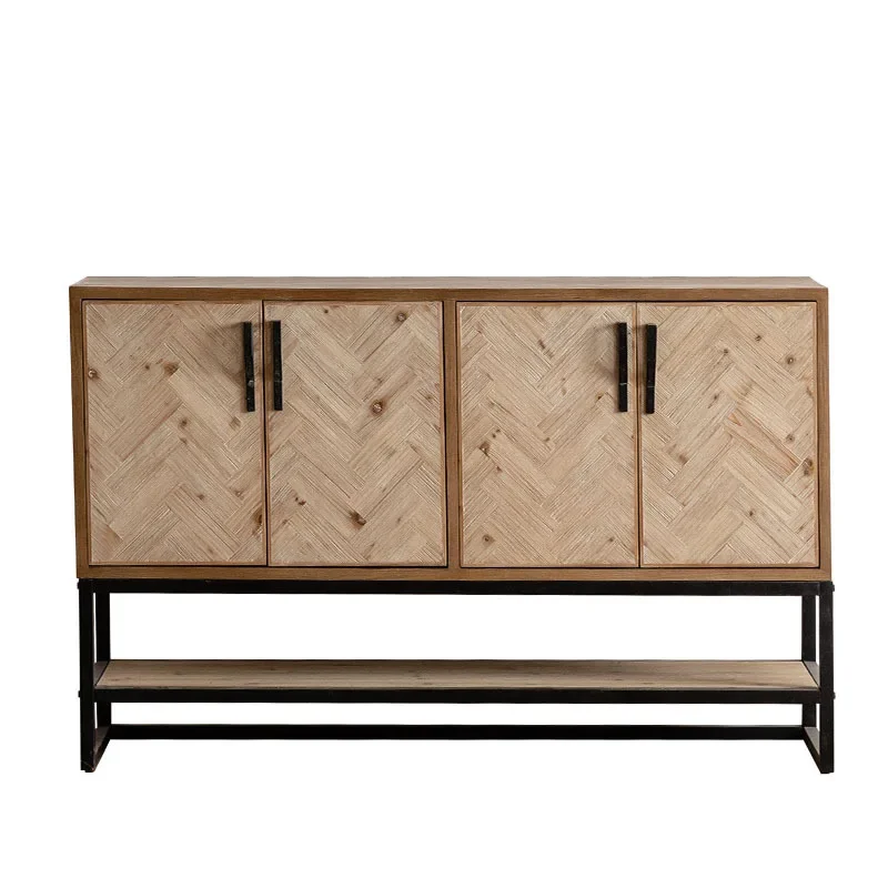 

American retro solid wood dining side cabinet, homestay entrance entrance cabinet, home living room against the wall