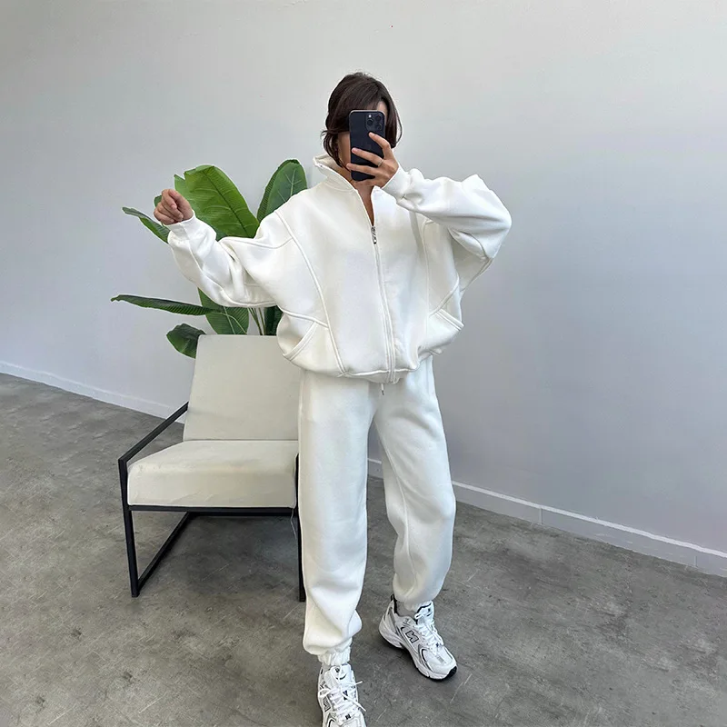 

Women Autumn Sweatshirts Sweatpants Suits Street Wear Trendy Fashion Sweatshirts Loose Long-sleeved Pullovers Loose Sports Suits