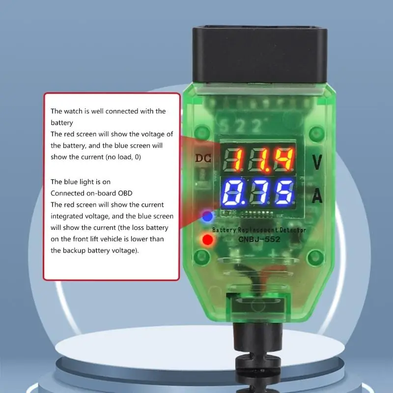 57QF 12V On Board Diagnostics Tester Computers Memory Saver Battery Leakage Detection