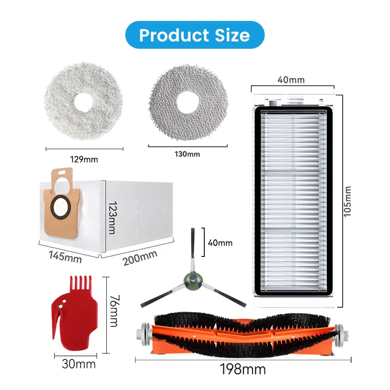 ل Pursuit X20Pro/X20ProPlus ملحقات الكناس فرشاة دوارة حافة فرشاة تصفية كيس لجميع الغبار ممسحة