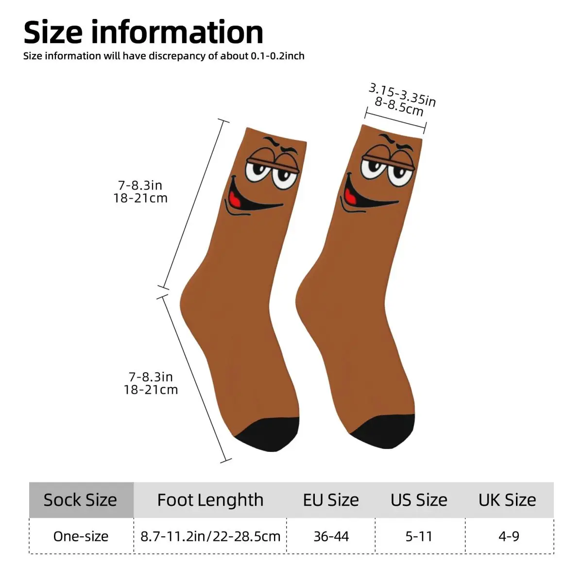 Coffee Coloured Face Kawaii Socks Gym Cartoon Pattern Socks