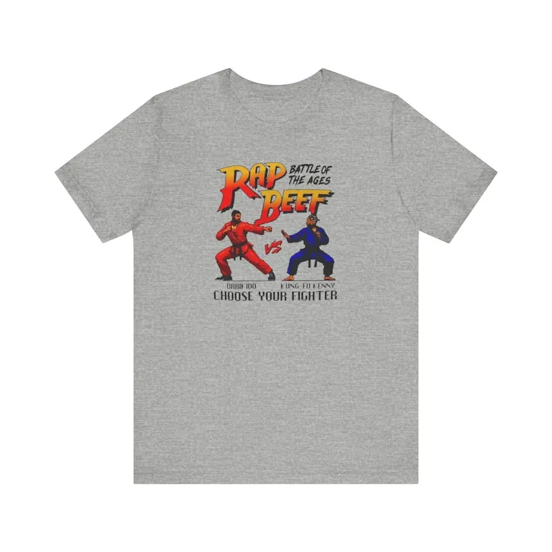 Camiseta de Rap Beef Battle of the Age para hombre y mujer, camisa Unisex de tendencia, regalo único para él y ella, divertida, Idea para el Día del Padre