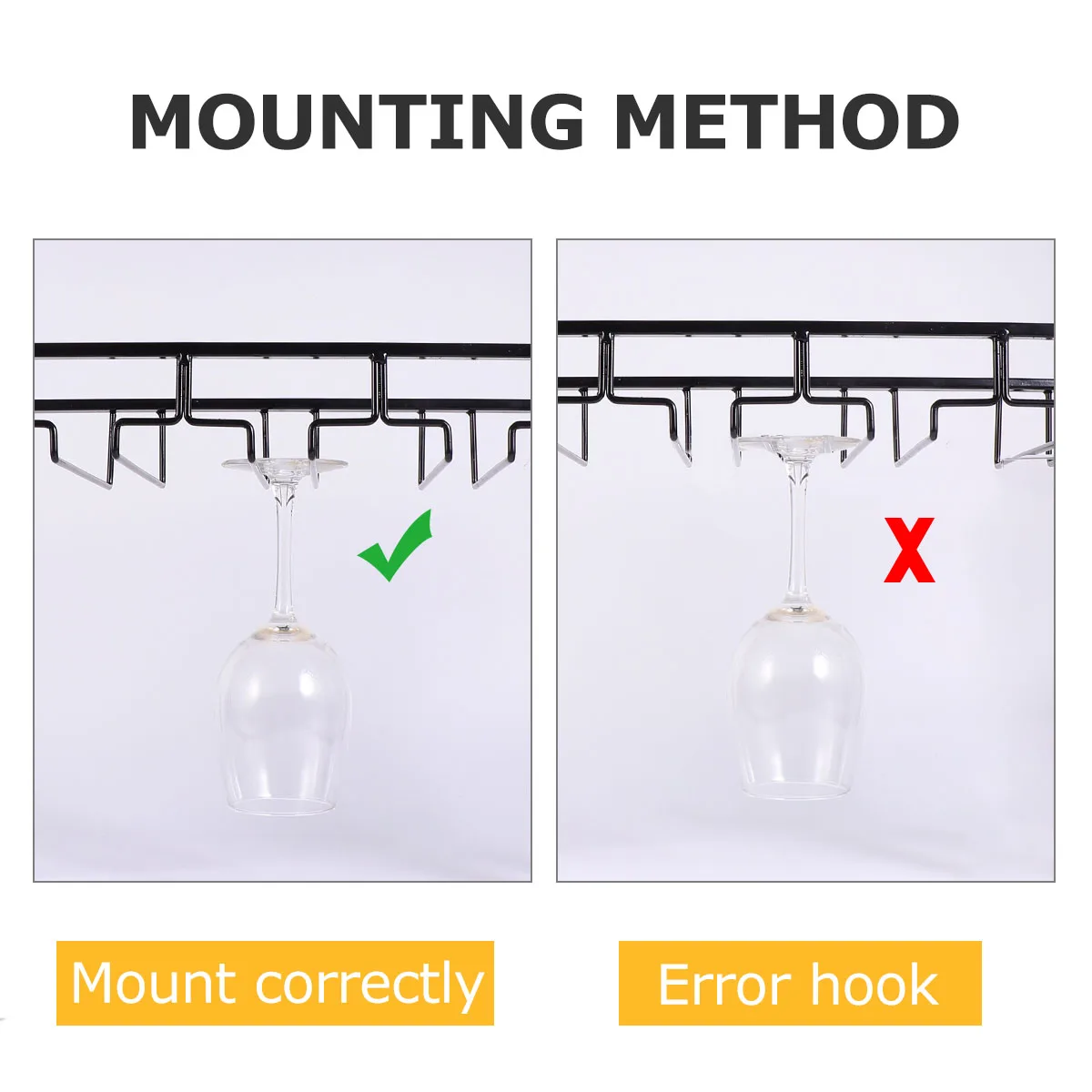 

Glass Holder Countertop Rack Glasses Hanging Shelf Bar Cup Stand European Style