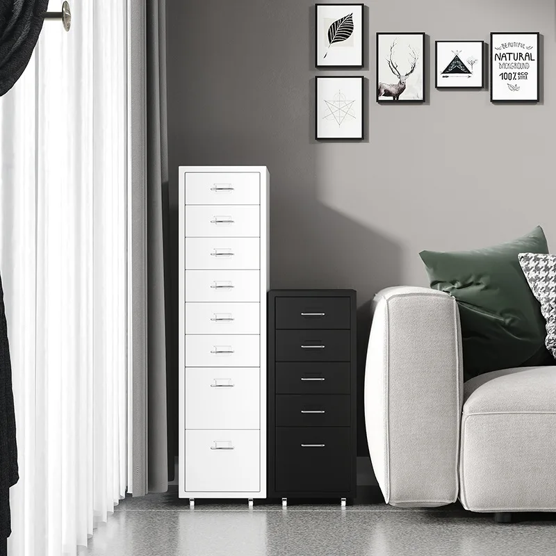 Wrought iron drawers, desk storage cabinets, colorful crevice storage, simple chest cabinets