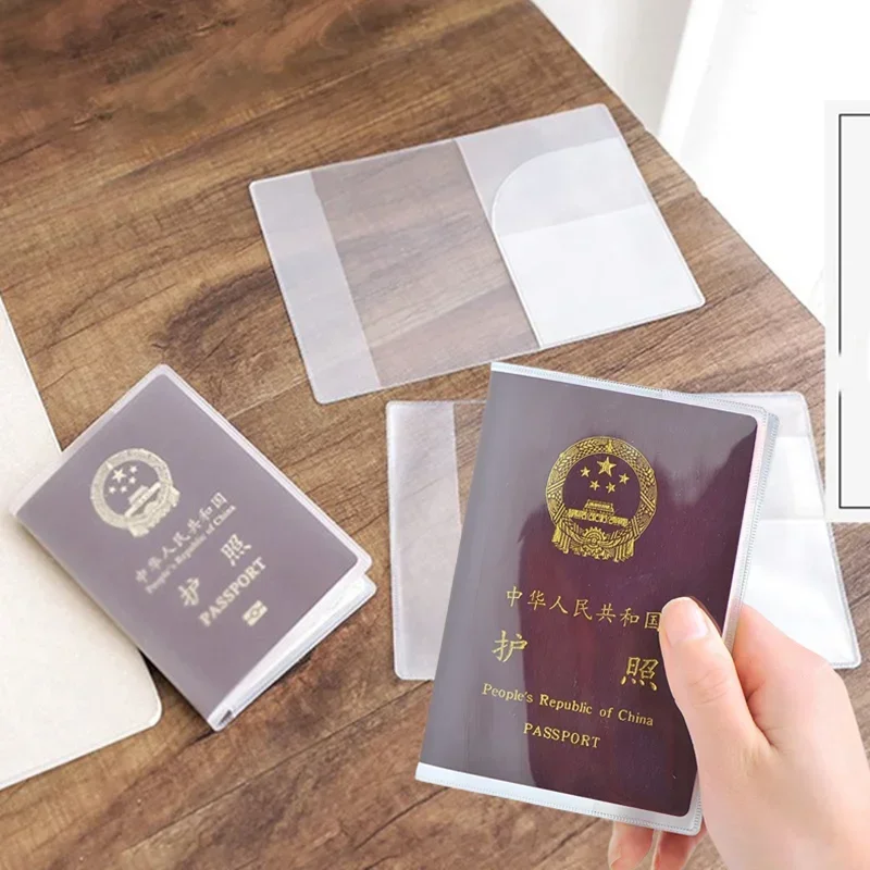 2pcs Passport Covers Case Transparent Travel Waterproof Anty Dirt with ID Credit Card Slot Passport Holder Protector Organizer