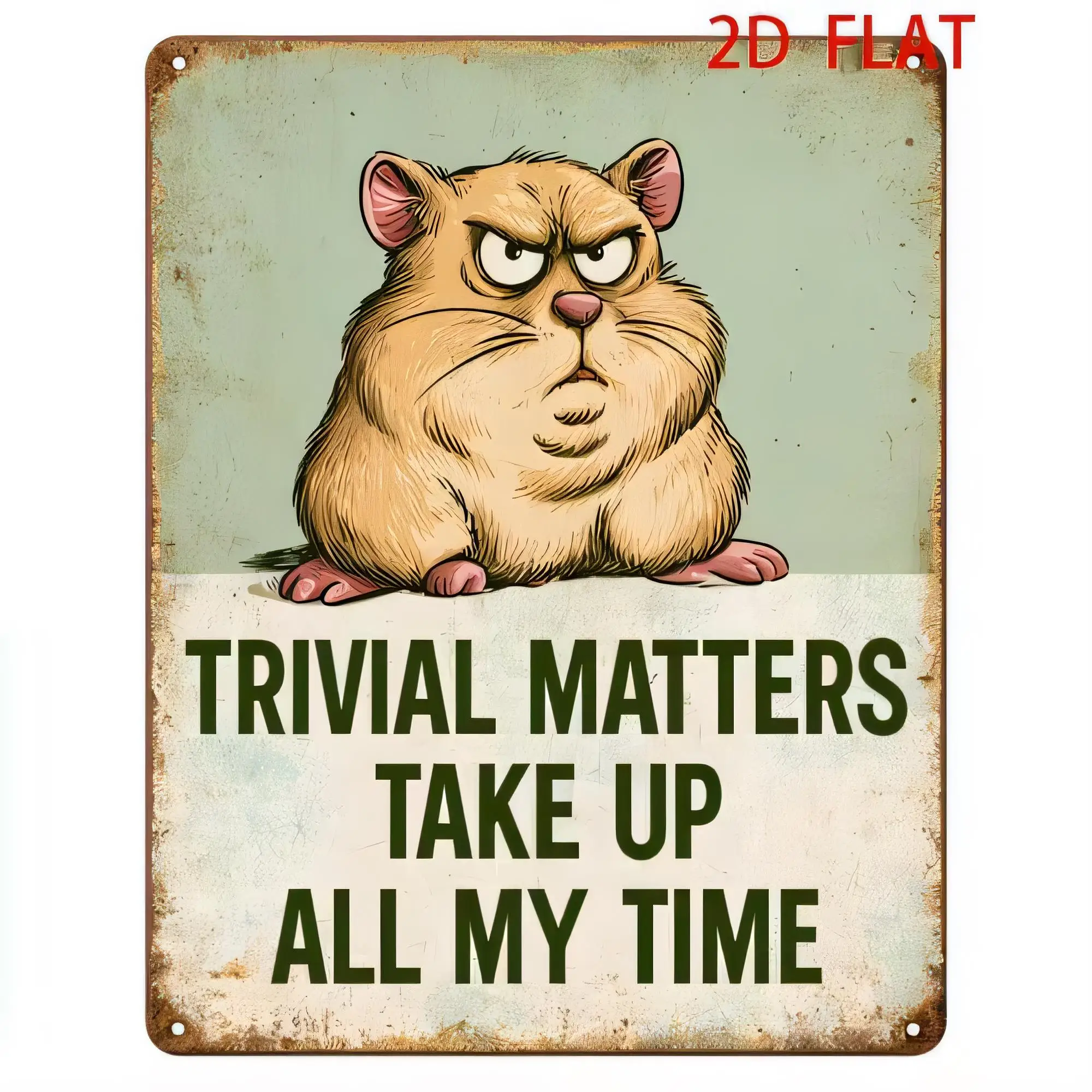 Tin Sign TRIVIAL MATTERS TAKE UP ALL MY TIME Funny Cat Quote Retro Metal Wall Decor   Vintage Rustic Plaque for Bar Pub Home Off