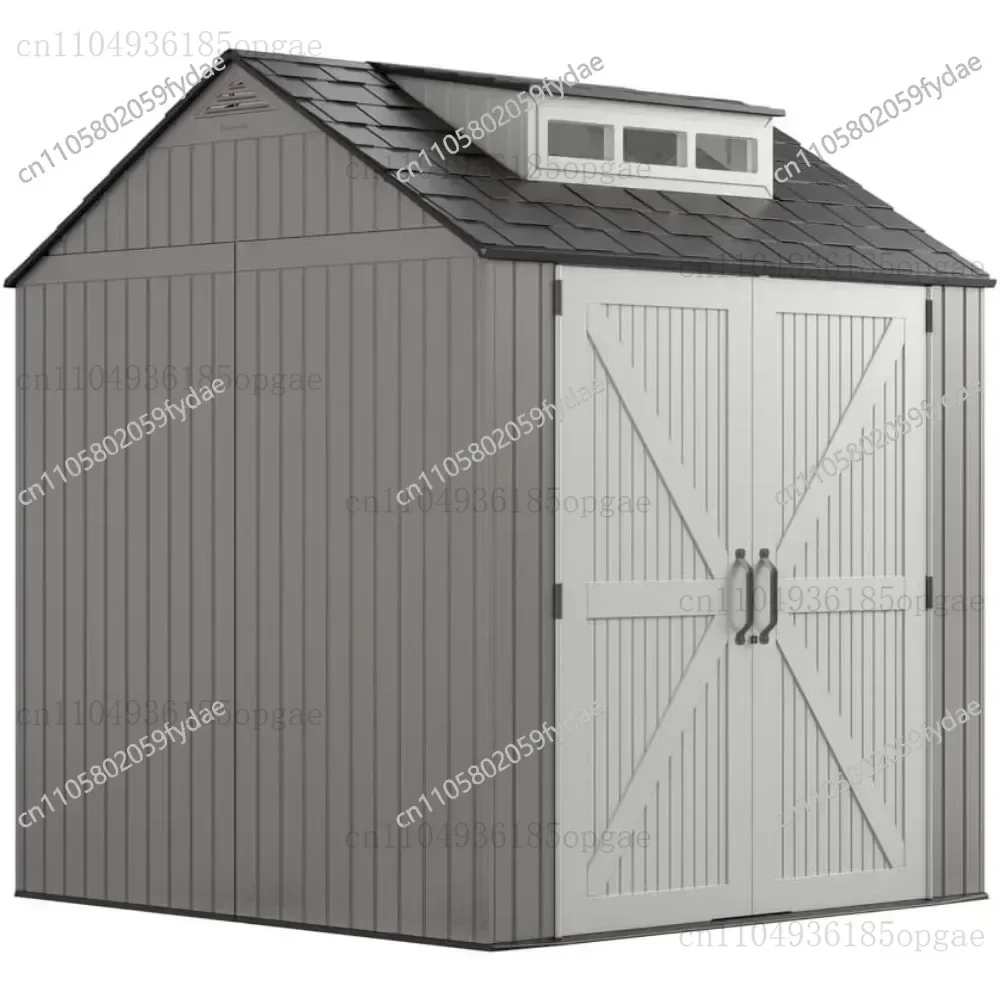 Hot Sales Resin Outdoor Storage Shed With Floor (7 X 7 Ft), Weather Resistant, Gray, Organization for Home/Backyard/Garden Tools