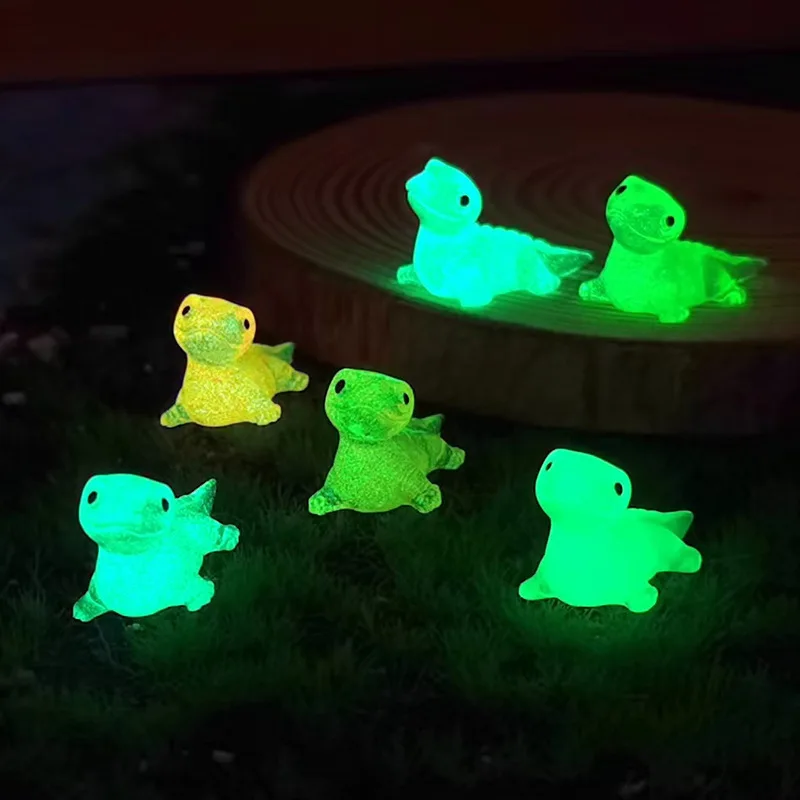 6PCS Luminous Mini Lizards Fairy Garden Decoration Mimiature Figurines Lizard Vivarium DIY Accessories Microlandscape