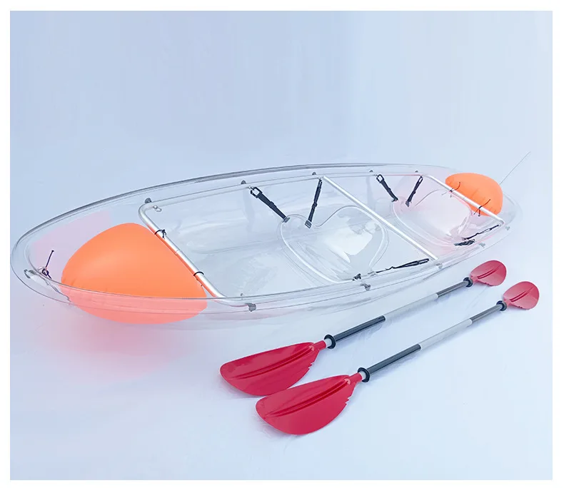 New Design High Quality PC Transparent Double Rowing Boats Crystal Canoe/Kayak Clear Bottom For Outdoor Boating Equipment