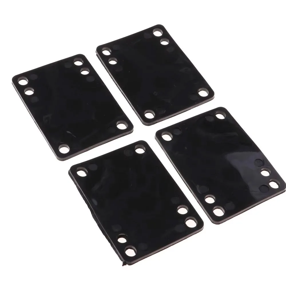 4pcs PU Longboard Riser Pads Skateboard Shock Pads for Truck Mounting Hardware Adults Kids Outdoor Sports Tool 78x56mmx3mm Black