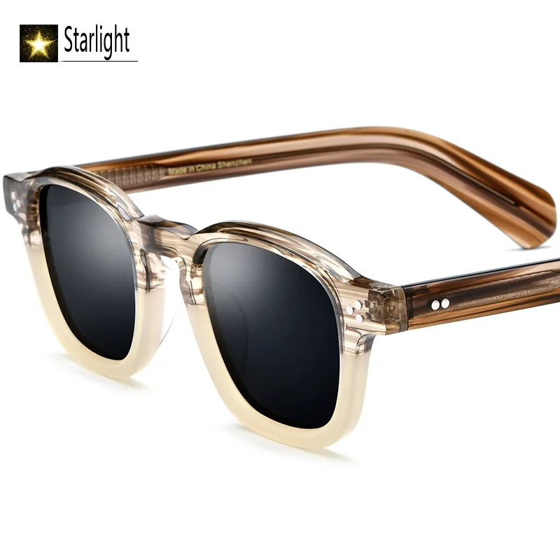 2026 Top Quality Acetate Square Frame Sunglasses Men Women Thick Fashion Polarized Glasses Fishing Eyeglasses Man for Small Face