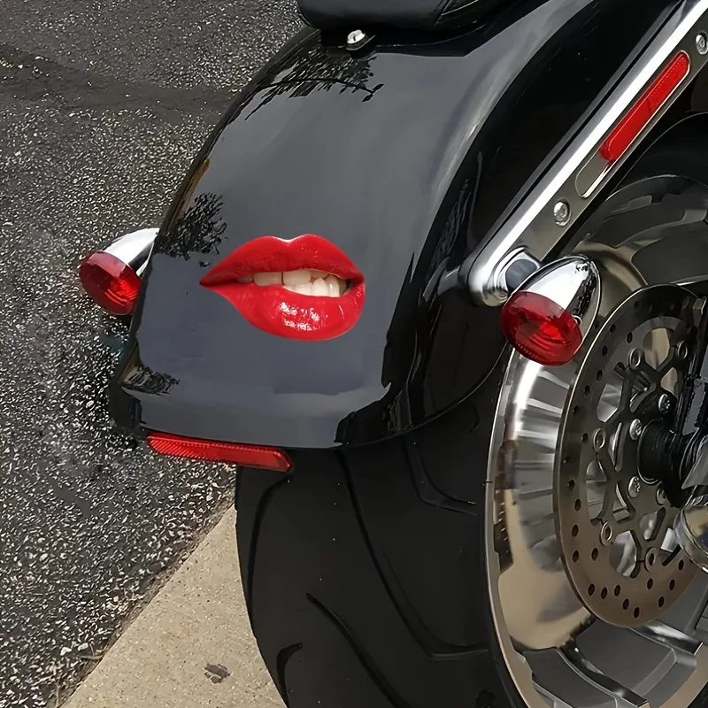 

1PC Red Lips Teeth Bite Car Stickers Sexy Mouth Motorcycle Decorative Sticker car window fashion personality Scratch obstruction