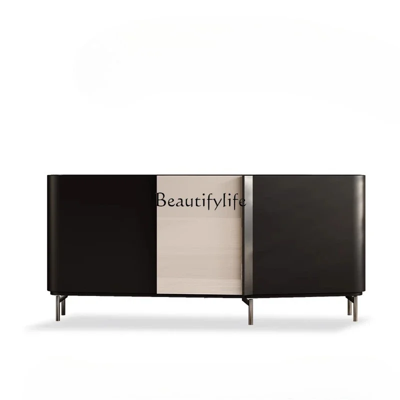 

Z.Italian light luxury rock slab dining side cabinet modern simple entrance cabinet