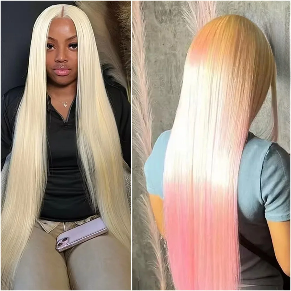 613 HD Kanten Frontale Pruik 13x6 Bot Recht Kanten Voorkant Pruiken Braziliaans 100% Echt haar 36 Inch 200% Dichtheid Voorgeplukt Voor Vrouwen