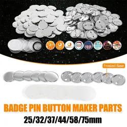 100Sets Metal Badge Pin Button Maker Parts 25/32/37/44/58mm Blank Badge Button Parts for DIY Making Press Machine Supplies