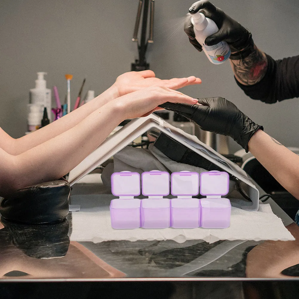 

Набор из 4-х коробок для хранения страз для ногтей, 28 отделений, органайзер для бусин, компактный контейнер для украшений, для нейл-арта, рукоделия, ювелирных изделий, пластик