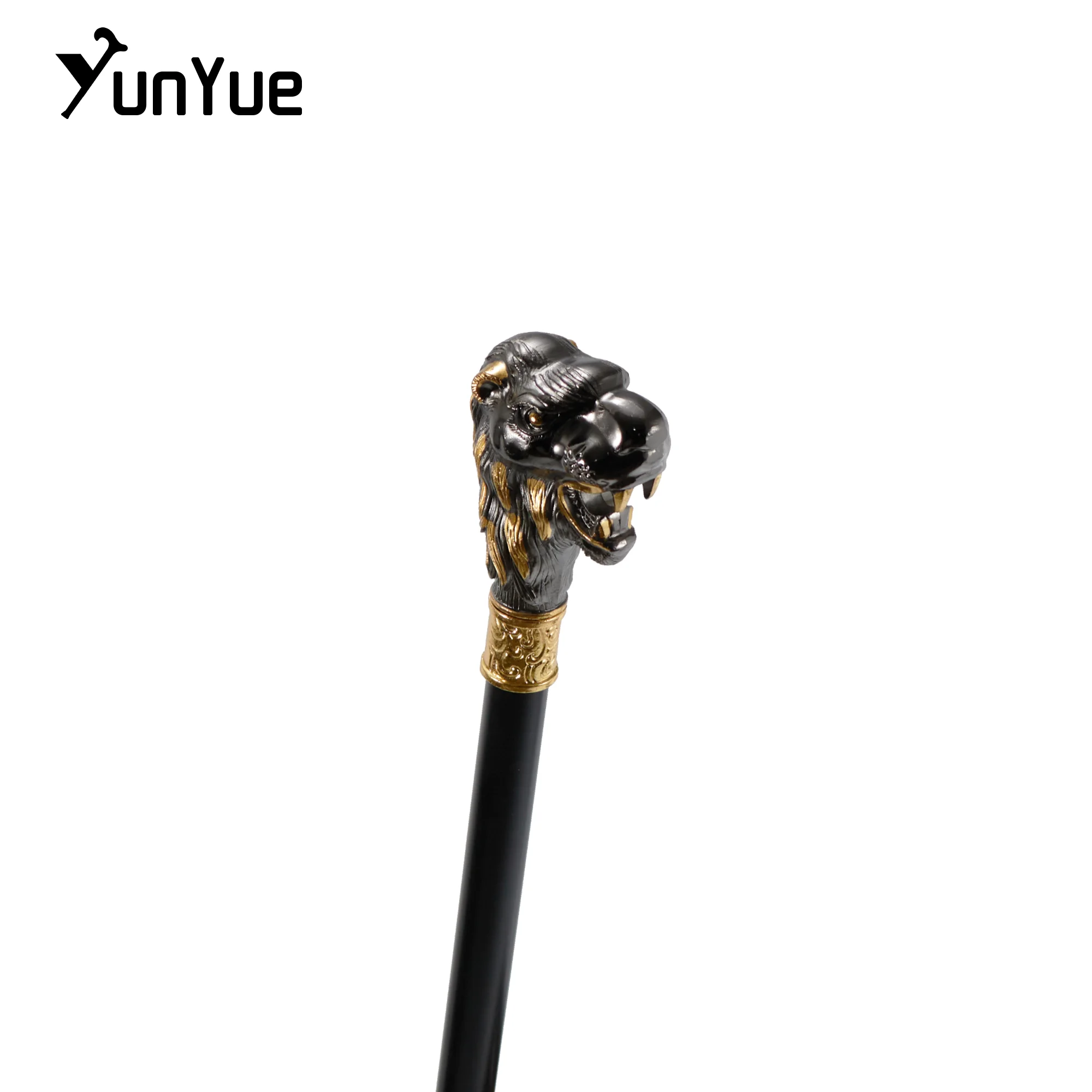 الأسود والذهبي الأسد الملك رئيس موضة عصا للمشي للحزب ديكور عصا للمشي شهم أنيقة تأثيري قصب مقبض 93 سنتيمتر #5