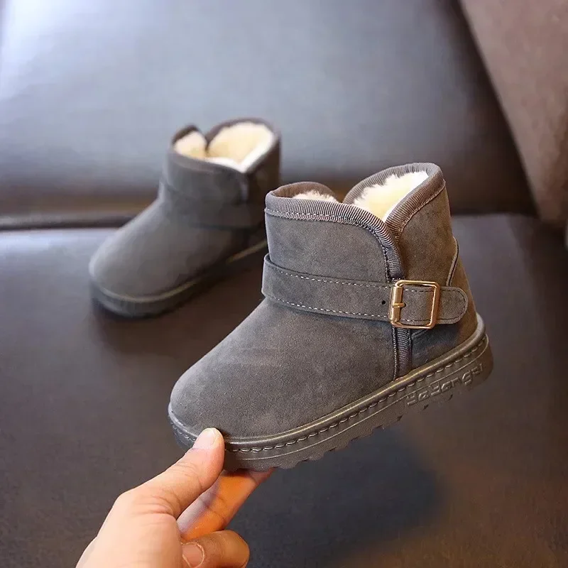 Botas de nieve para niños y niñas, zapatos de invierno, zapatillas Beige para niños pequeños