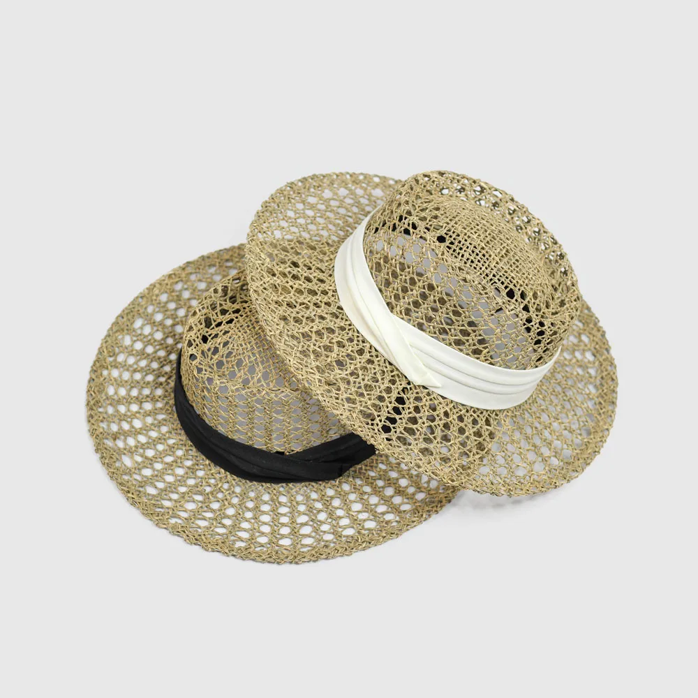 Vintage beach hat for women Sea grass handmade woven straw hat French sun hat summer Holiday sombrero beach hat  panama hat men