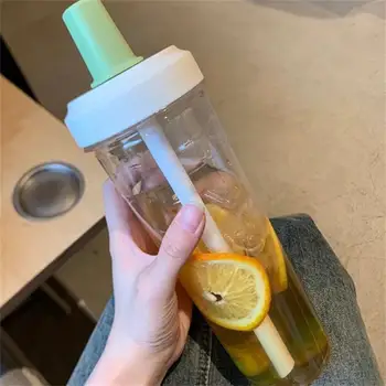 플라스틱 휴대용 거품 차 컵, 투명 물병, 주스 우유 모카 커피 음료 컵, 500 ml, 850ml 