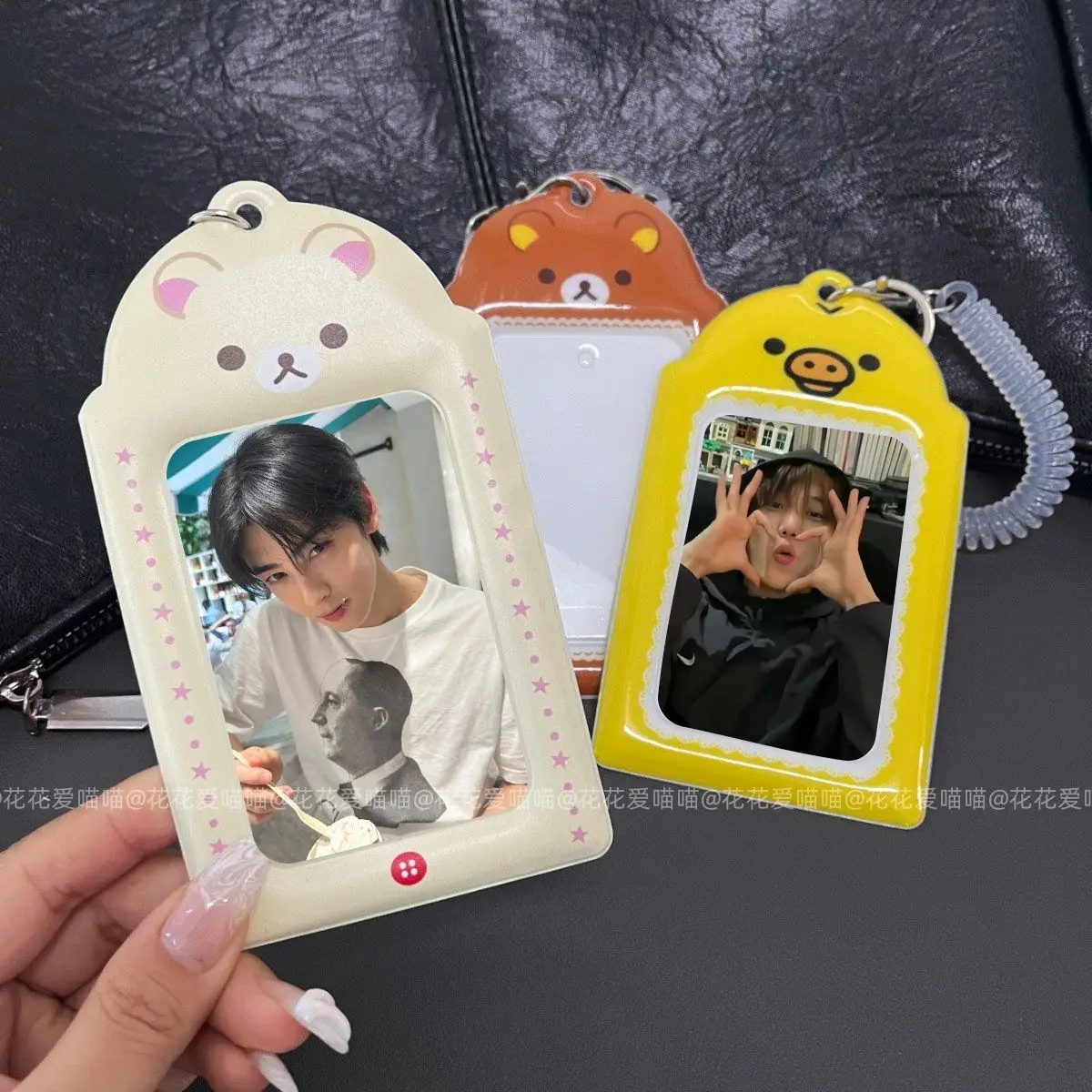 Kawaii Rilakkuma Korilakkuma Id Card Holder Case Kiiroitori Chick Cute Idol Photo Display Pass Case Bag Keychain Card Bag Gifts