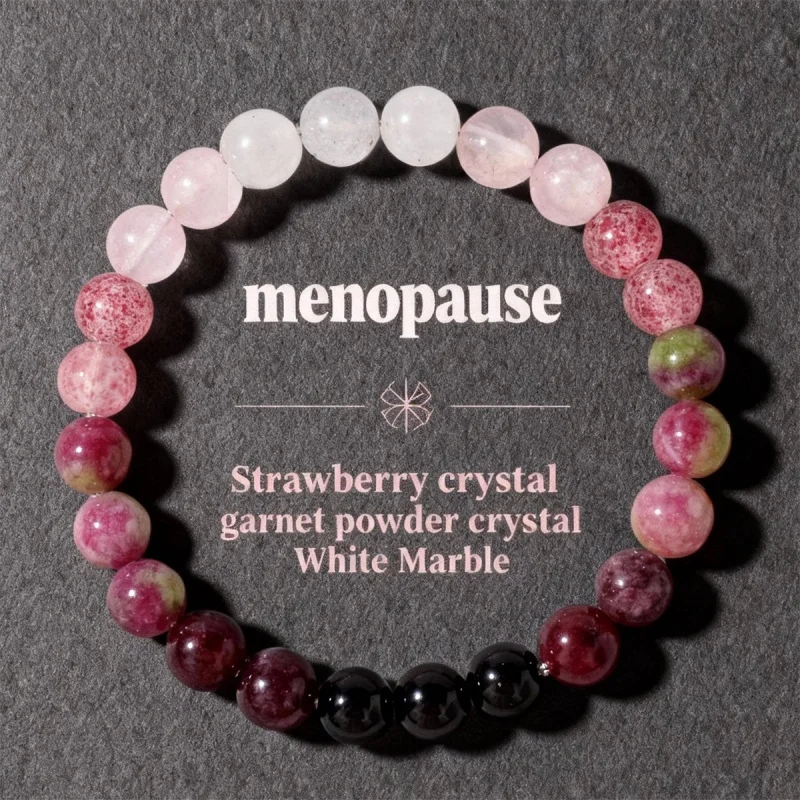 Pink Amethyst Bracelet - Genuine Natural Stone Beaded Bangle Woman for Daily Commute Scene Menopause Bracelets