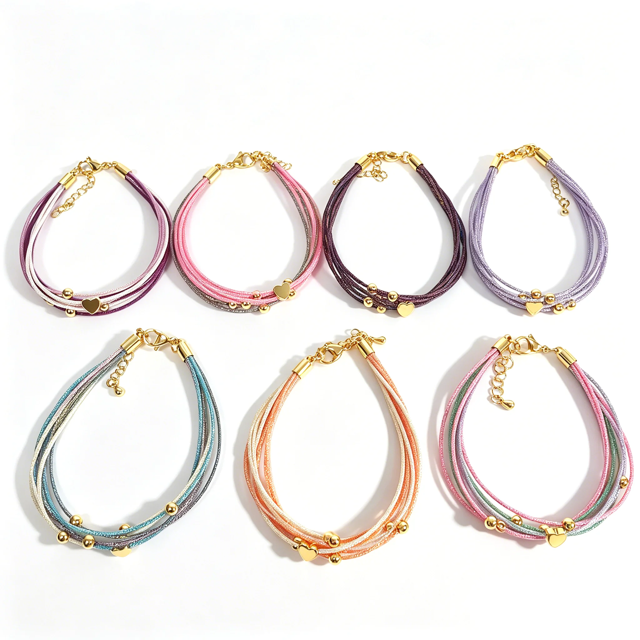 10pcs Braiding Multi Layer Bracelets Adjustable Bead Love Colorful Bracelet Handmade Woven Polyester Bracelet Diy Making Jewelry