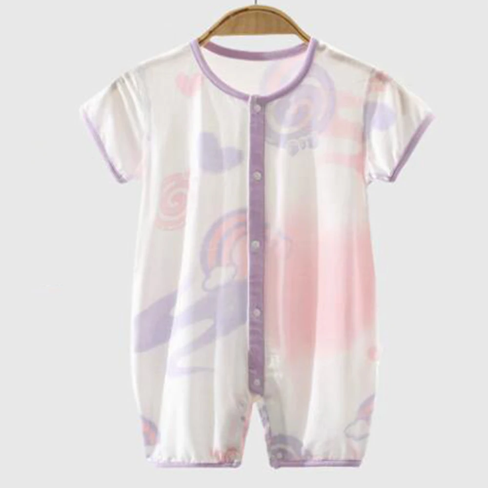 Baby Girl Clothes Summer Thin Baby Boy Rompers Short Sleeve Cute Pattern Air Conditoning Unisex Newborn Infant Clothes