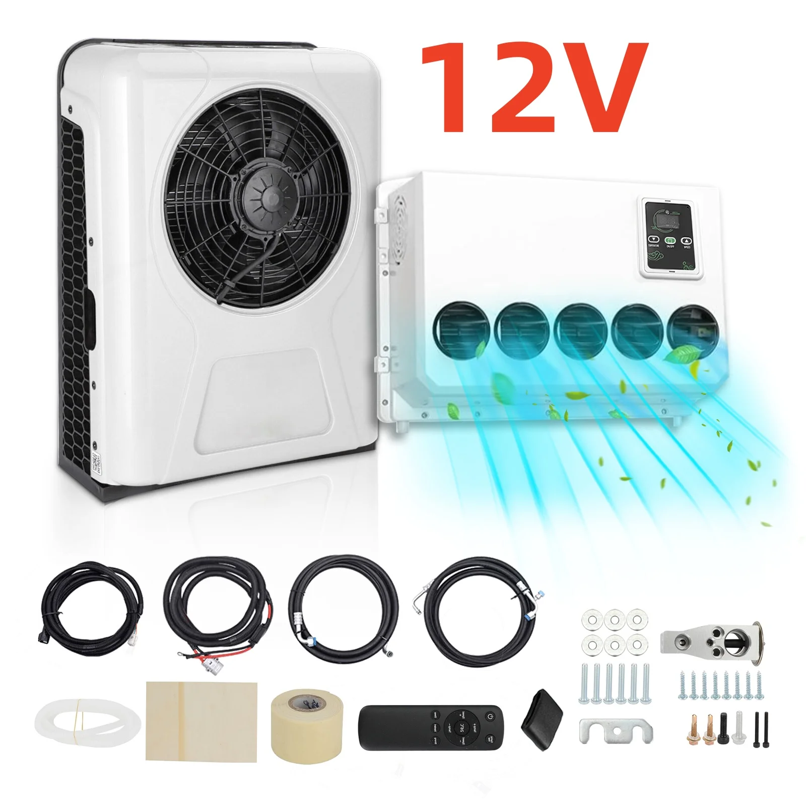 10500BTU سيارة كهربائية سبليت مكيف الهواء السيارات وقوف السيارات نظام تكييف الهواء للحافلة مخيم فان شاحنة جرار ألمانيا #4