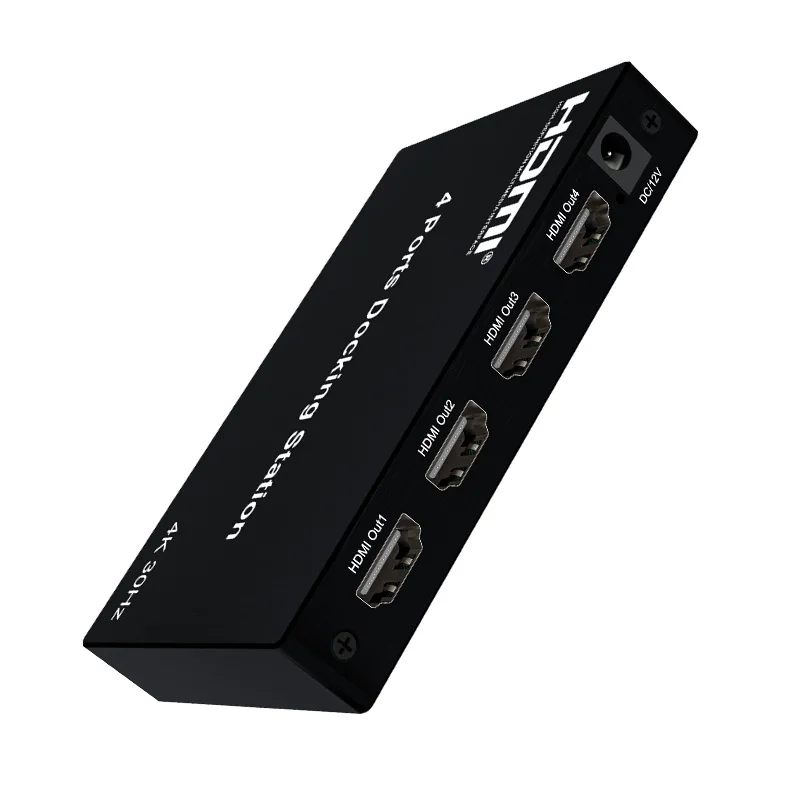 4K 4 Port HDMI Docking Station Computer Laptop PC Screen Extender Transmitter Support Copy Mode Extend Mode 1 in 4 Out Display