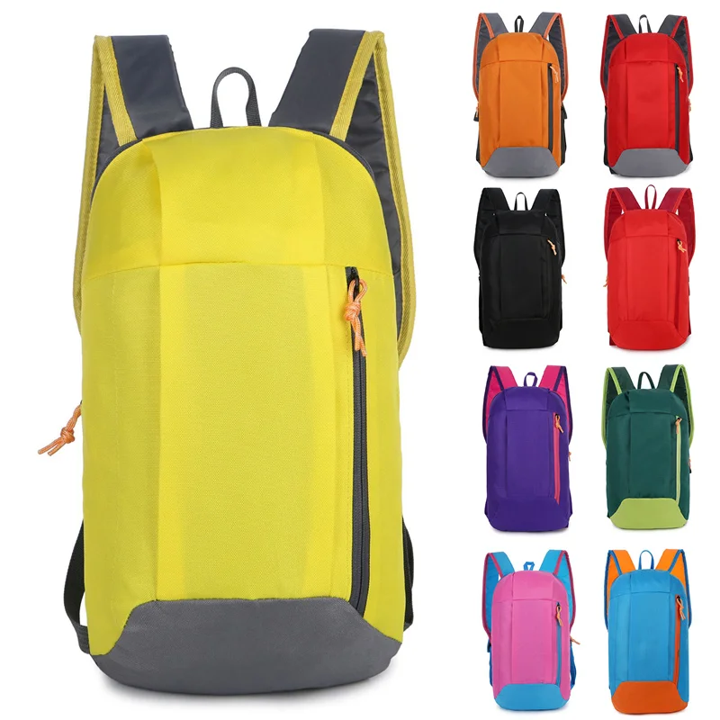 Outdoor Sports Light Weight Waterproof Backpack Travel Hiking Bag Zipper Adjustable Belt Camping Knapsack Men Women Child 10L