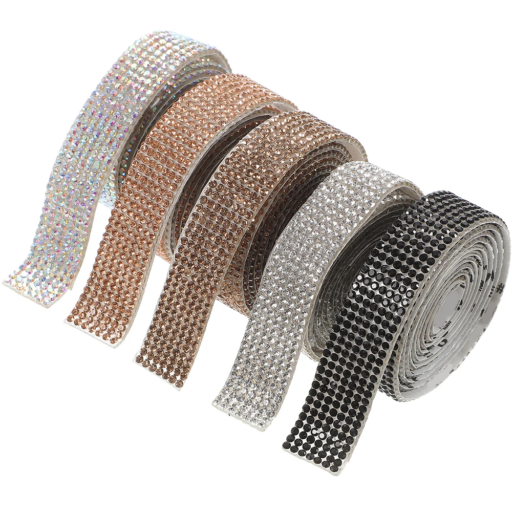 

Self Adhesive Rhinestone Ribbon Hot Melt Glue Crystal Diamond Belt Rollers DIY Craft Supplies Non Fading Anti Wearing