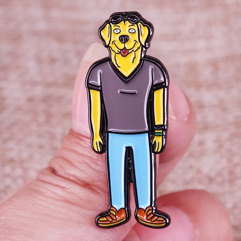 Mr Peanutbuttter BoooJack Horseeman Dog Man Enamel Pins Golden Retriever Lapel Pin Shirt Bag Badge Jewelry Gift for Friends