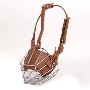 Ayarlanabilir, nefes alabilen deri evcil hayvan ağız maskesi, köpek üzerinde maske namlu, Isırmaya karşı koruma, metal köpek aksesuarlarının en iyi yüzleri - köpekler için 8 temel satış desteği - №5