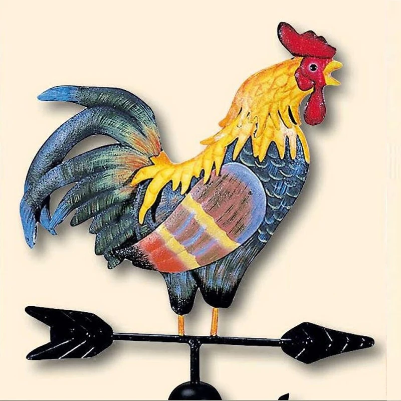 

Pastoral style big chicken wind direction pointing sign roof roof tower top wind vane courtyard balcony decorative flower arrang