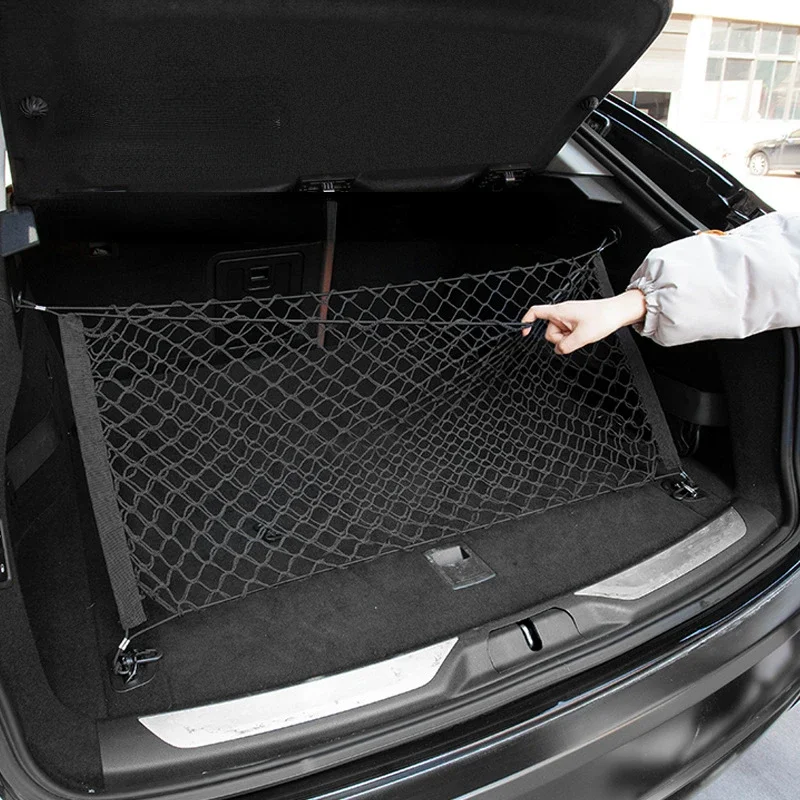 Universal Car Trunk Net Elastic Luggage Net Cargo Organizer Storage Nylon Mesh Nets Stretchable Car Interior Mesh Network Pocket