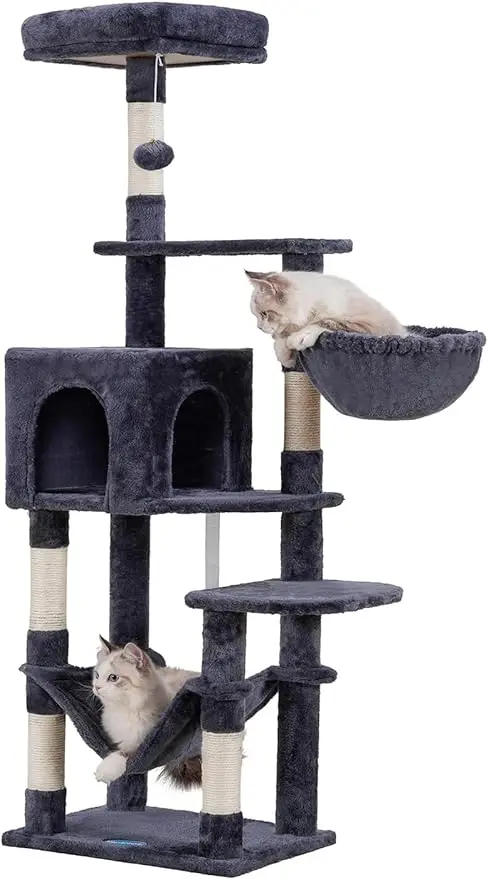 Imagem -02 - Hey-brother Multi-level Cat Tree com Hammock Grande Cat Tower para Gatos Interiores Postes de Arranhão Cobertos de Sisal