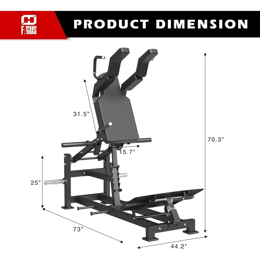 Plate Loaded V Squat Machine,Lower Body Special Leg Machine fit 2” Plate