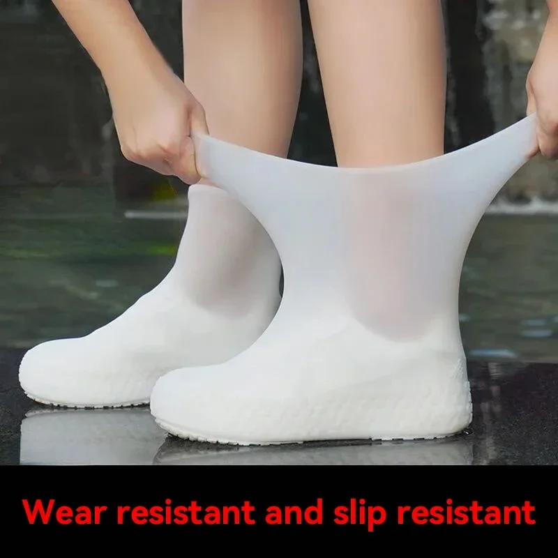 Rubber Anti-slip Rain Boots Thickened Wear-resistant Lightweight Reusable Rainy Days Necessary Anti-shoe Dirty Home Equipment